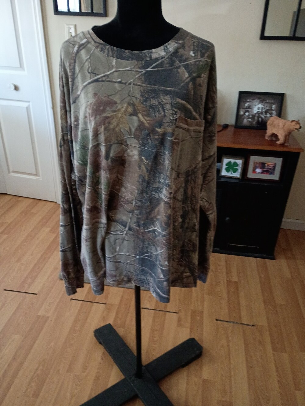 3X Ranger Long Sleeve Mens Camo Crew Neck Pullover Shirt Tee Tshirt With Pocket